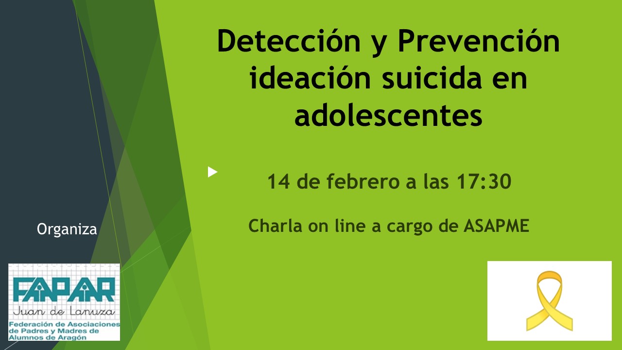 Charla: «Prevención de Suicidio en Menores y Adolescentes»