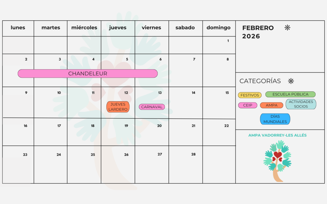 Calendario Actividades Febrero 2026